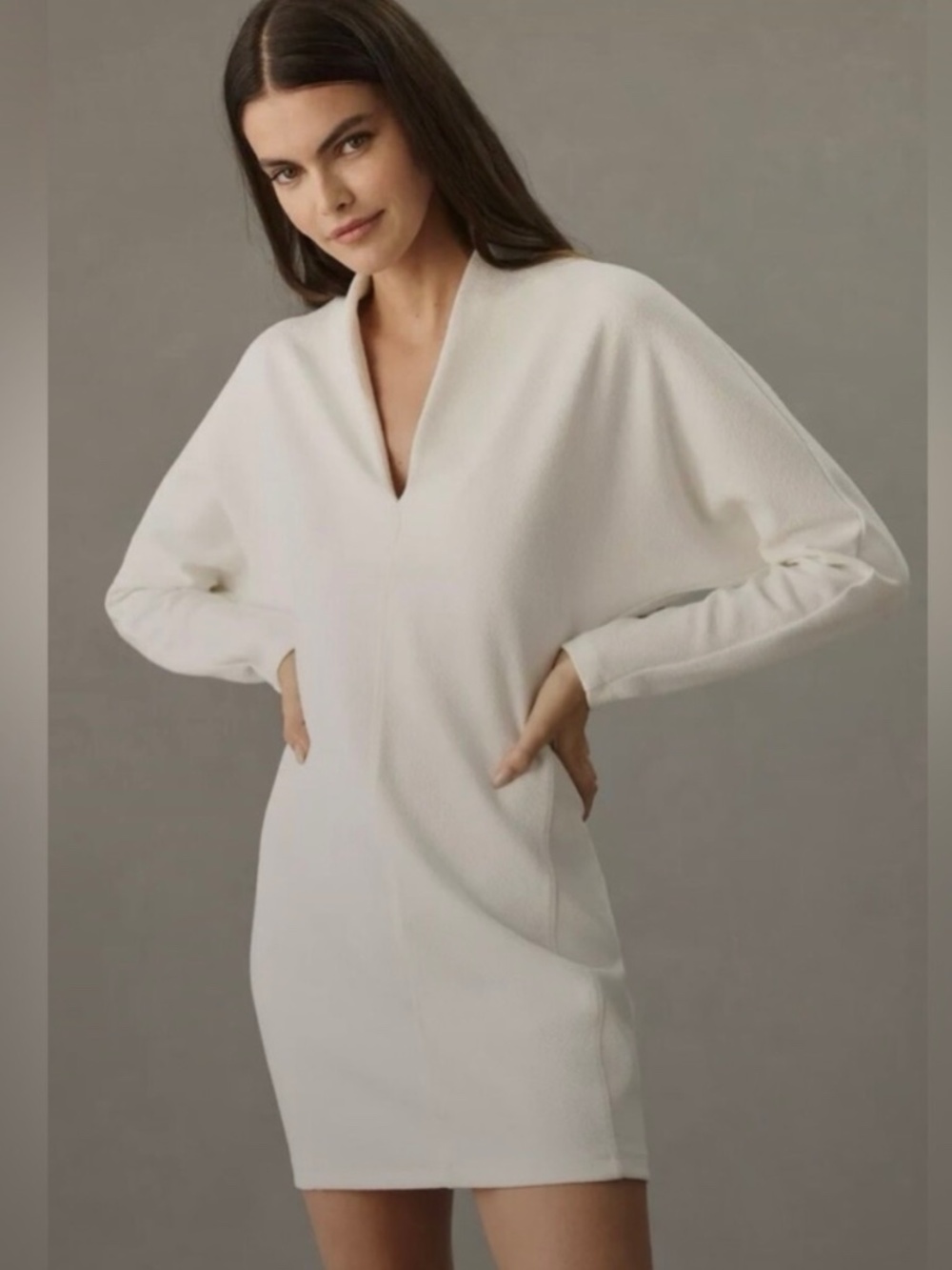 NWT Anthropologie Daily Practice Long Sleeve Knit Dress size XL White